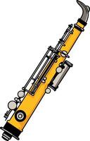 A cartoon illustration of a yellow saxophone, perfect for adding a touch of musical flair to your designs vector
