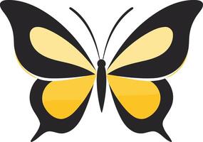 Simple and elegant yellow butterfly logo design, perfect for branding or as a decorative element vector