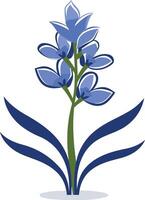 Simple and elegant blue flower illustration, perfect for spring and summer designs vector