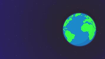 Spinning earth animation, background illustration of planets from outer space, suitable for stock motion graphics about the solar system. video