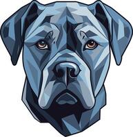 Geometric illustration of a powerful, loyal, and protective dog breed vector