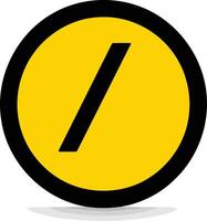 Simple and modern logo design with a bold black slash on a bright yellow circle vector