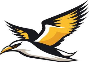 A powerful and dynamic seagull logo design, perfect for businesses related to the ocean, travel, freedom, and speed vector