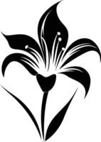 Simple yet elegant, this black and white lily silhouette is perfect for adding a touch of nature to your designs vector