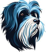 A stylized portrait of a cute dog with blue and black fur, perfect for pet-related projects, designs, and branding vector