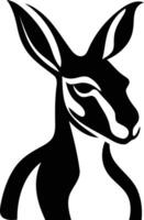 A bold, black and white illustration of a kangaroo's head, perfect for adding a touch of australian wildlife to your design vector