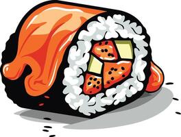 Sushi Roll with Spicy Mayo and Avocado vector