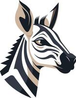 Zebra Portrait - Black and White Stripes vector
