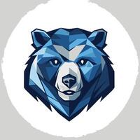 Geometric blue bear logo design with a clean and modern style vector
