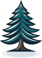 A simple yet elegant evergreen tree illustration, perfect for wintery designs, logos, and branding vector