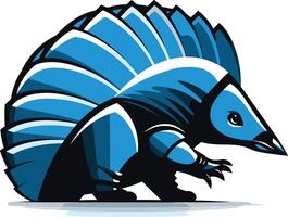 A bold, stylized blue and black illustration of an armadillo, perfect for branding, mascot design, or as a powerful icon for a tech or security company vector