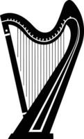 A simple, bold silhouette of a harp, perfect for designs needing a musical element vector