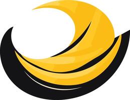 Abstract logo design featuring a dynamic yellow and black wave, perfect for businesses seeking a modern and energetic brand identity vector
