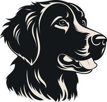 A striking silhouette of a dog's head, capturing a loyal and friendly expression vector