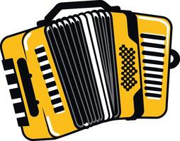 A vibrant yellow accordion, perfect for adding a touch of musical flair to your designs vector