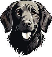 A friendly, black dog with floppy ears and a happy expression vector