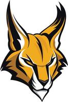Bobcat Mascot Logo with Sharp Features vector