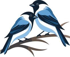 Bluebirds Perched on a Branch vector