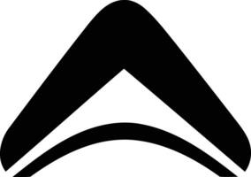 Abstract black and white logo design with a unique curved shape vector