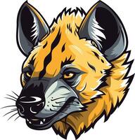 A fierce and detailed illustration of a hyena head, perfect for mascot designs, branding, or adding a touch of wildness to your projects vector