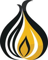 Abstract Flame Illustration in Black and Gold vector