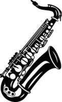 A simple yet stylish silhouette of a saxophone, perfect for jazz and music-themed designs vector