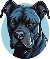 A powerful and expressive portrait of a black pit bull terrier, ideal for logos, branding, and pet-related designs vector