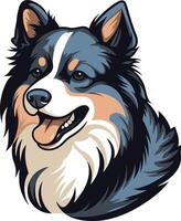 A friendly and playful illustration of a finnish lapphund, perfect for pet-related projects, dog lover merchandise, and breed-specific designs vector