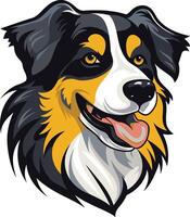 A friendly and playful australian shepherd dog head illustration, perfect for pet-related designs vector