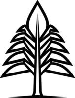 Simple, stylized black and white illustration of a tree vector