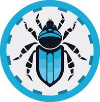 Blue Beetle Icon with Circular Frame vector