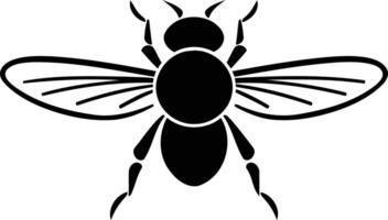 A simple yet striking silhouette of a bee, perfect for logo design, branding, or illustrative projects vector