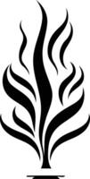 Abstract black and white illustration of a stylized tree or plant, perfect for logos, branding, and design projects vector