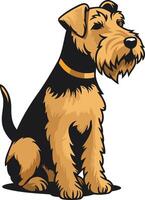 A charming illustration of a welsh terrier sitting, perfect for pet-related designs, websites, or social media vector