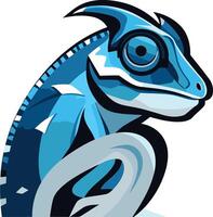 Blue Chameleon with a Sharp Look vector