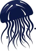 A simple yet striking silhouette of a jellyfish, perfect for logo design, branding, or illustrations related to the ocean, marine life, and aquatic themes vector