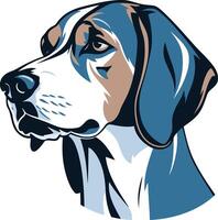 A charming, stylized illustration of a beagle dog's head, perfect for pet-related branding, logos, and social media content vector