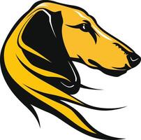 A stylized, bold illustration of a dog's head, perfect for logos, branding, and pet-related designs vector