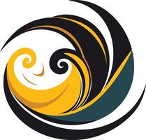 Abstract Design with Yellow, Black, and Green Swirls vector