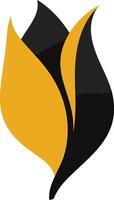 Abstract Tulip Logo with Black and Gold vector