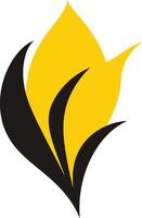 Abstract Yellow and Black Flower vector