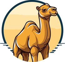 Camel in a Circle Illustration vector