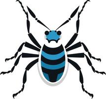 Abstract Illustration of a Blue and Black Bug vector