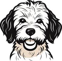 Cute cartoon illustration of a fluffy dog with a happy expression, perfect for pet-related branding, social media posts, or merchandise vector