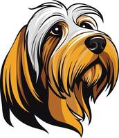 A charming cartoon illustration of a wirehaired pointing griffon dog, perfect for pet-related designs, greeting cards, social media, and more vector