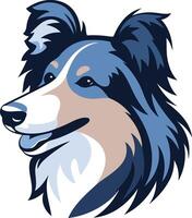 A friendly and playful illustration of a shetland sheepdog, perfect for pet-related businesses, blogs, and social media vector