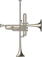 Trumpet in a Cross Shape vector