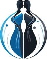 Two Abstract Figures in a Circle vector