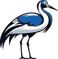 A stylized crane illustration, perfect for branding, logos, or designs with a nature theme vector