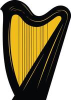 A simple and elegant illustration of a harp, perfect for use as a logo, icon, or design element for music-related businesses and organizations vector